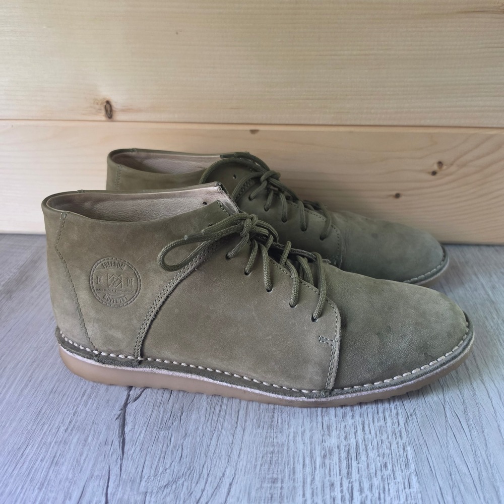 Freedom of Movement Kolisi Vellies Chukka Boots Olive Green Mens 12 Leather Walk